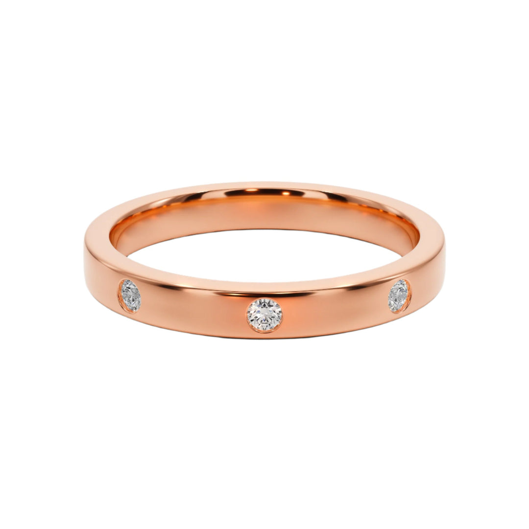 Crafted Love Inlay Wedding Band — B1003 in Wedding Bands by 18 KARATS