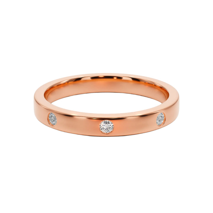 Crafted Love Inlay Wedding Band — B1003 in Wedding Bands by 18 KARATS