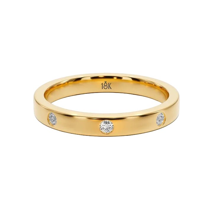 Crafted Love Inlay Wedding Band - B1003 in Wedding Bands by 18 KARATS