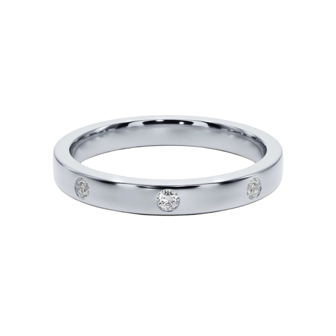 Crafted Love Inlay Wedding Band — B1003 in Wedding Bands by 18 KARATS