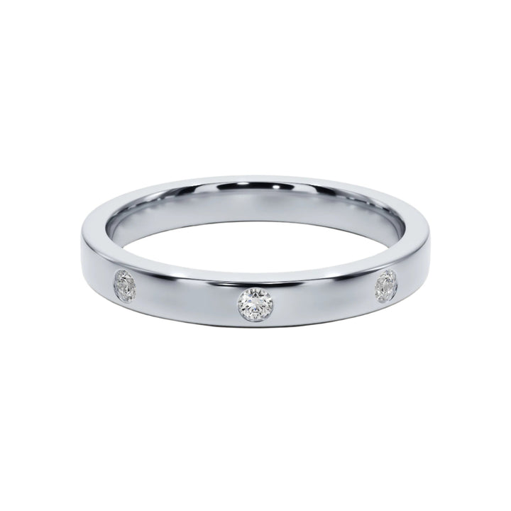 Crafted Love Inlay Wedding Band — B1003 in Wedding Bands by 18 KARATS