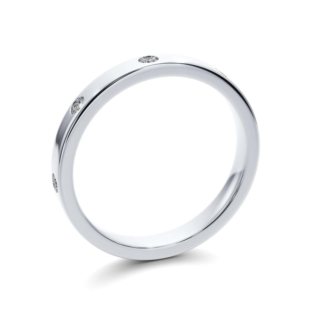 Crafted Love Inlay Wedding Band — B1003 in Wedding Bands by 18 KARATS