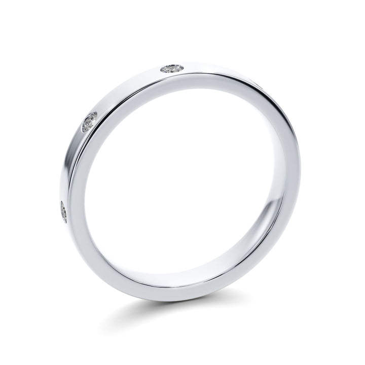Crafted Love Inlay Wedding Band — B1003 in Wedding Bands by 18 KARATS