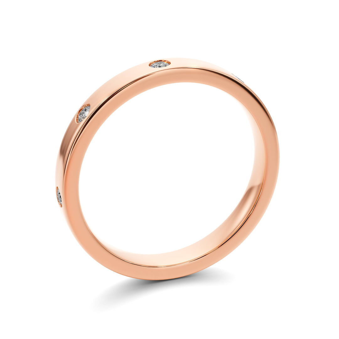 Crafted Love Inlay Wedding Band — B1003 in Wedding Bands by 18 KARATS