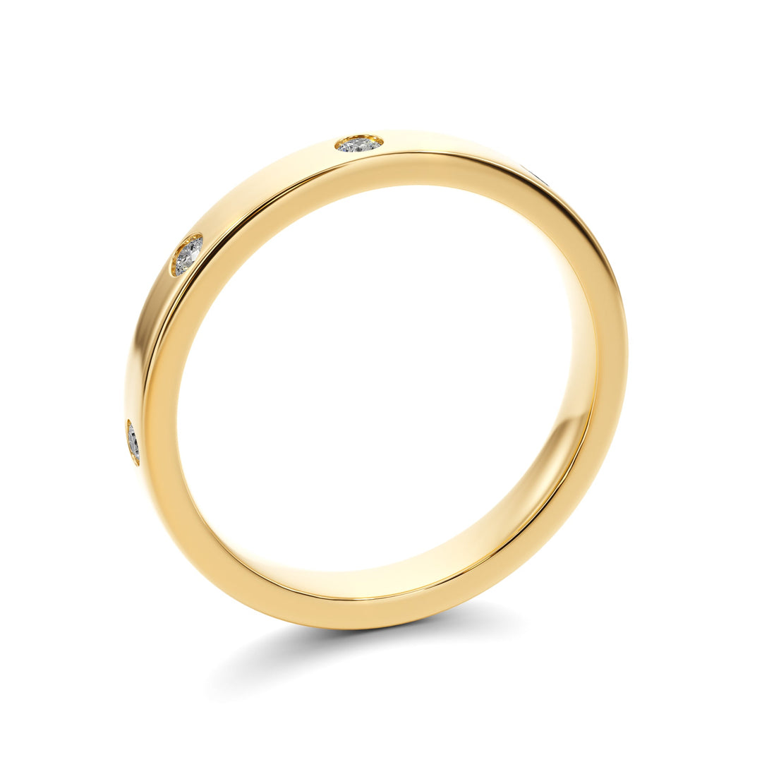 Crafted Love Inlay Wedding Band — B1003 in Wedding Bands by 18 KARATS