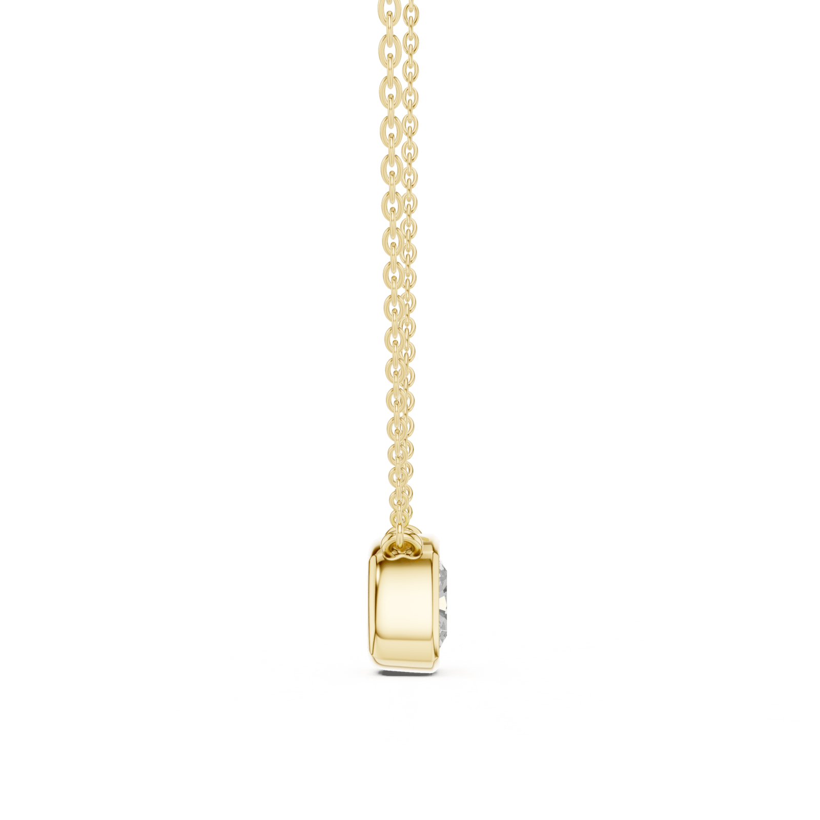 Cushion Cut Diamond Bezel Solitaire Pendant - P1135CU in Necklace by 18 KARATS INC.