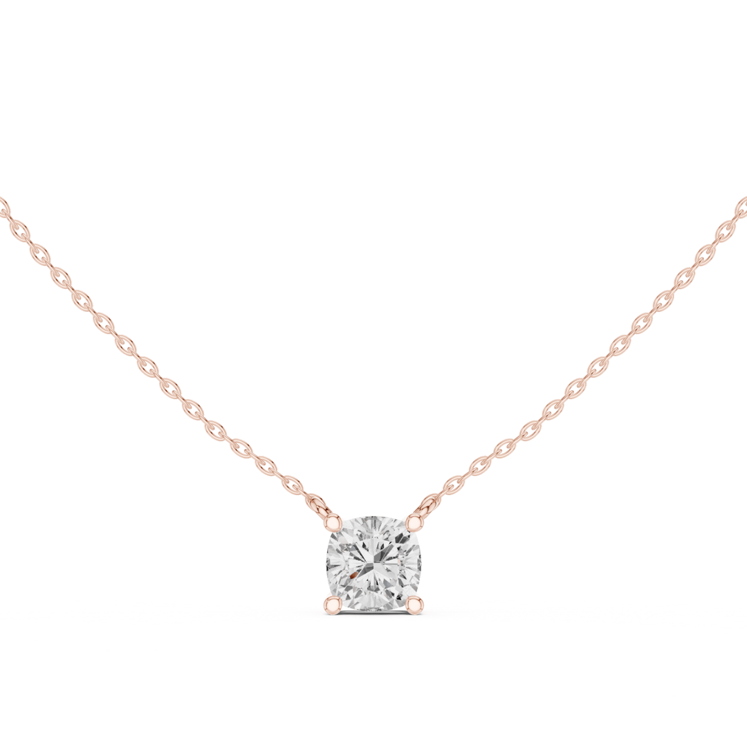 Cushion Cut Diamond Solitaire Pendant - P1134CU in Necklace by 18 KARATS INC.