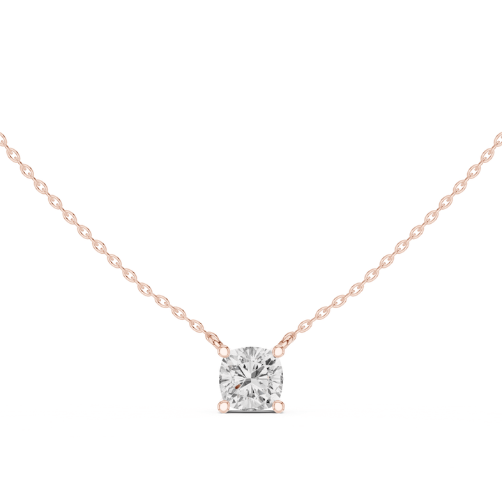 Cushion Cut Diamond Solitaire Pendant - P1134CU in Necklace by 18 KARATS INC.
