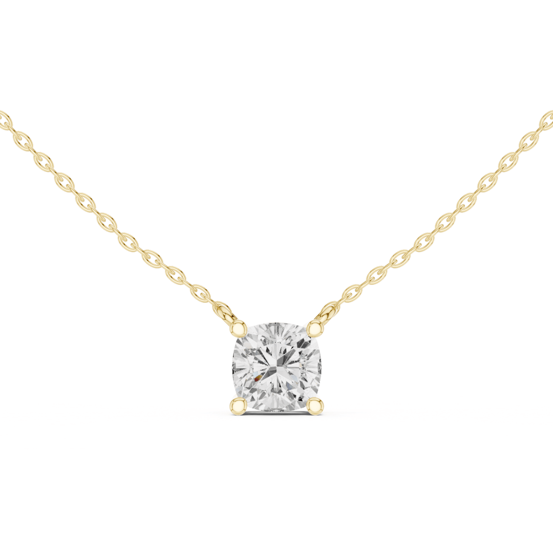 Cushion Cut Diamond Solitaire Pendant - P1134CU in Necklace by 18 KARATS INC.
