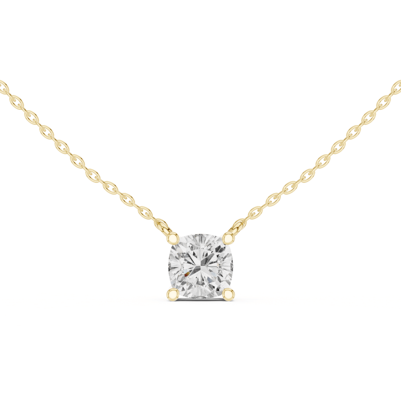 Cushion Cut Diamond Solitaire Pendant - P1134CU in Necklace by 18 KARATS INC.