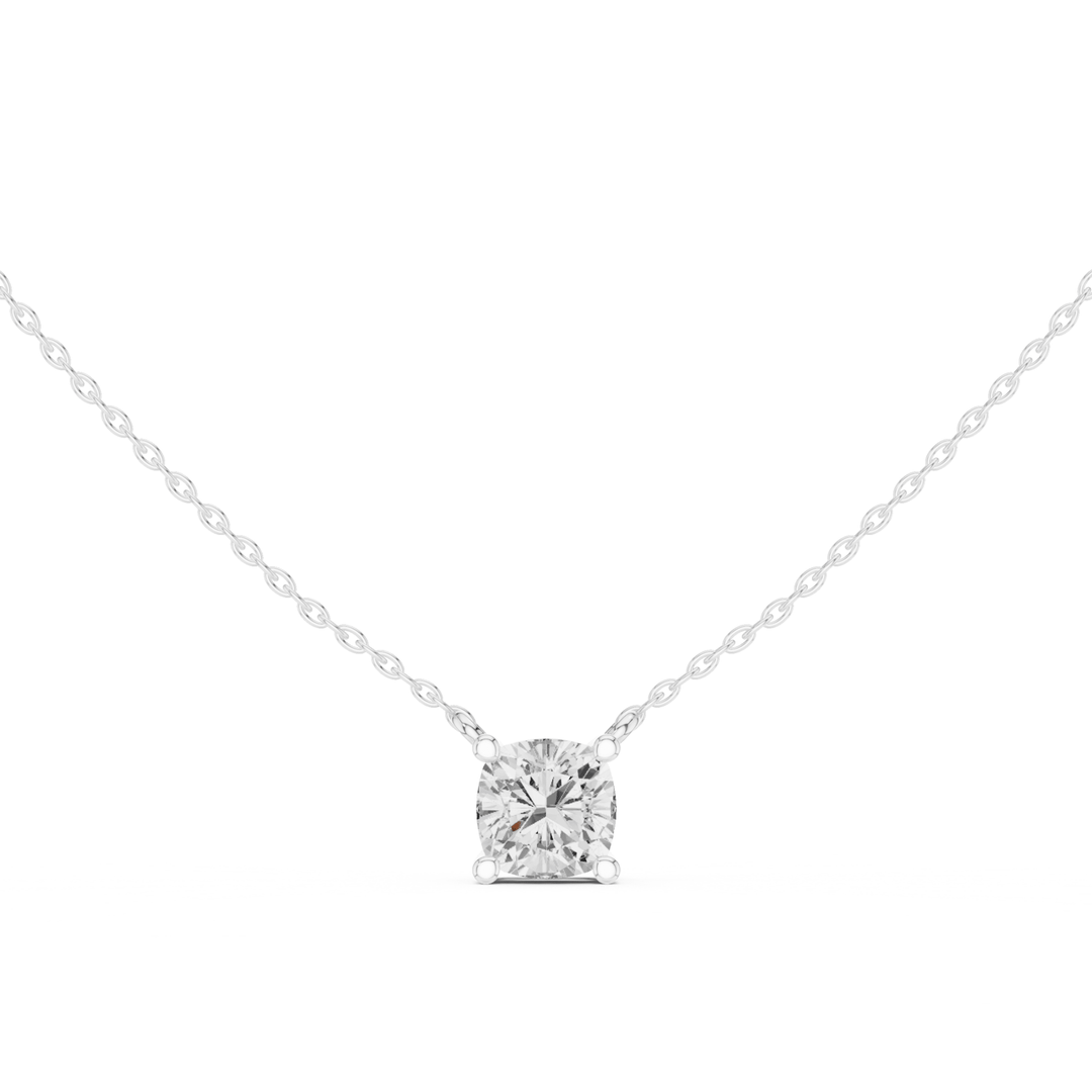 Cushion Cut Diamond Solitaire Pendant - P1134CU in Necklace by 18 KARATS INC.