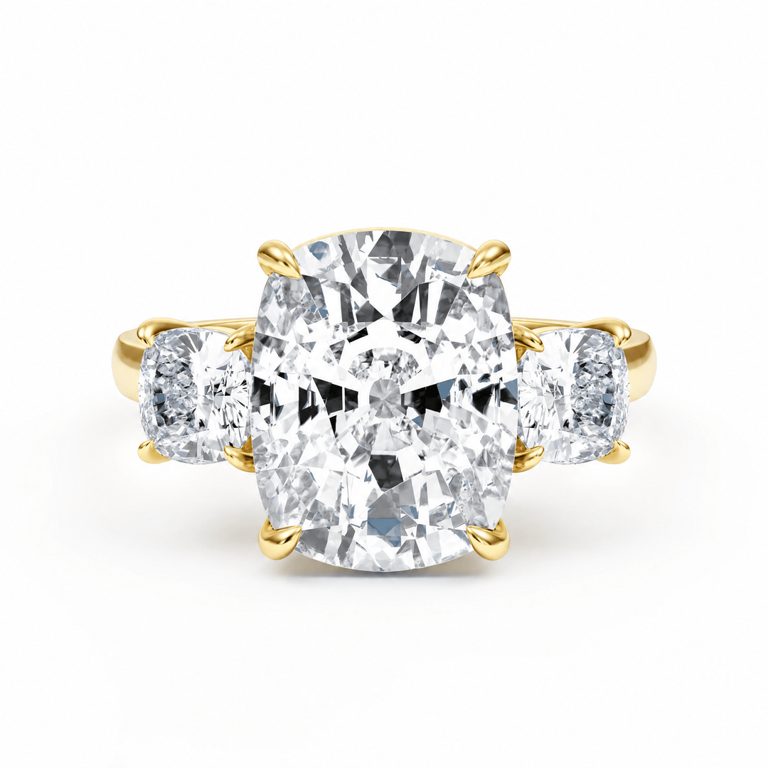 Cushion-Cut Diamond Three Stone Engagement Ring in Ring by 18 KARATS INC.