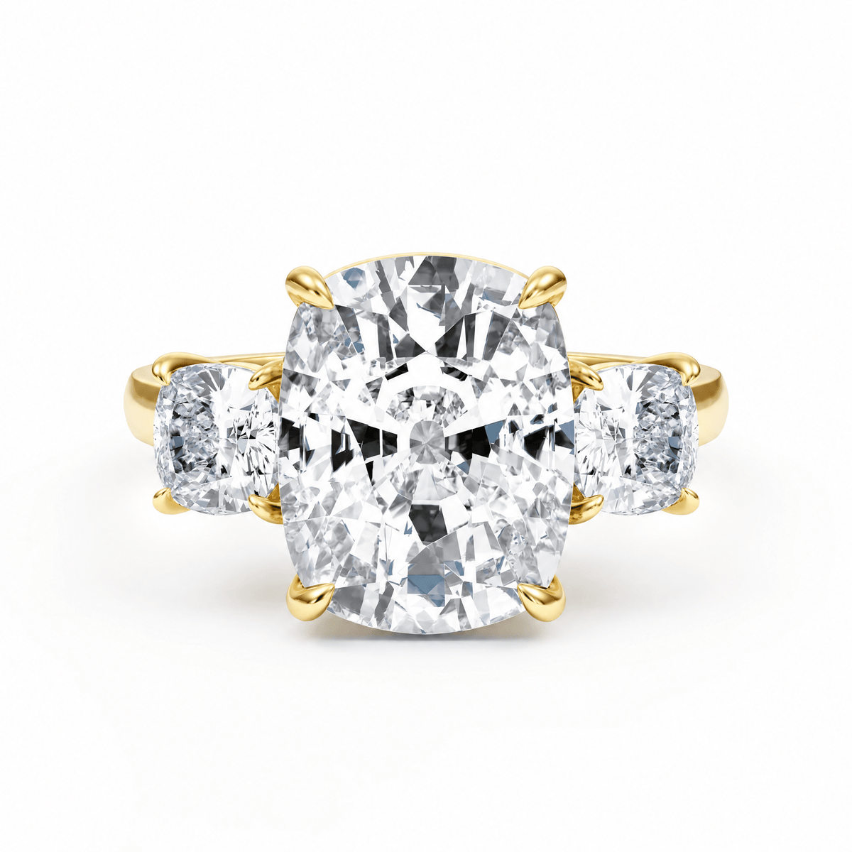 Cushion-Cut Diamond Three Stone Engagement Ring in Ring by 18 KARATS INC.