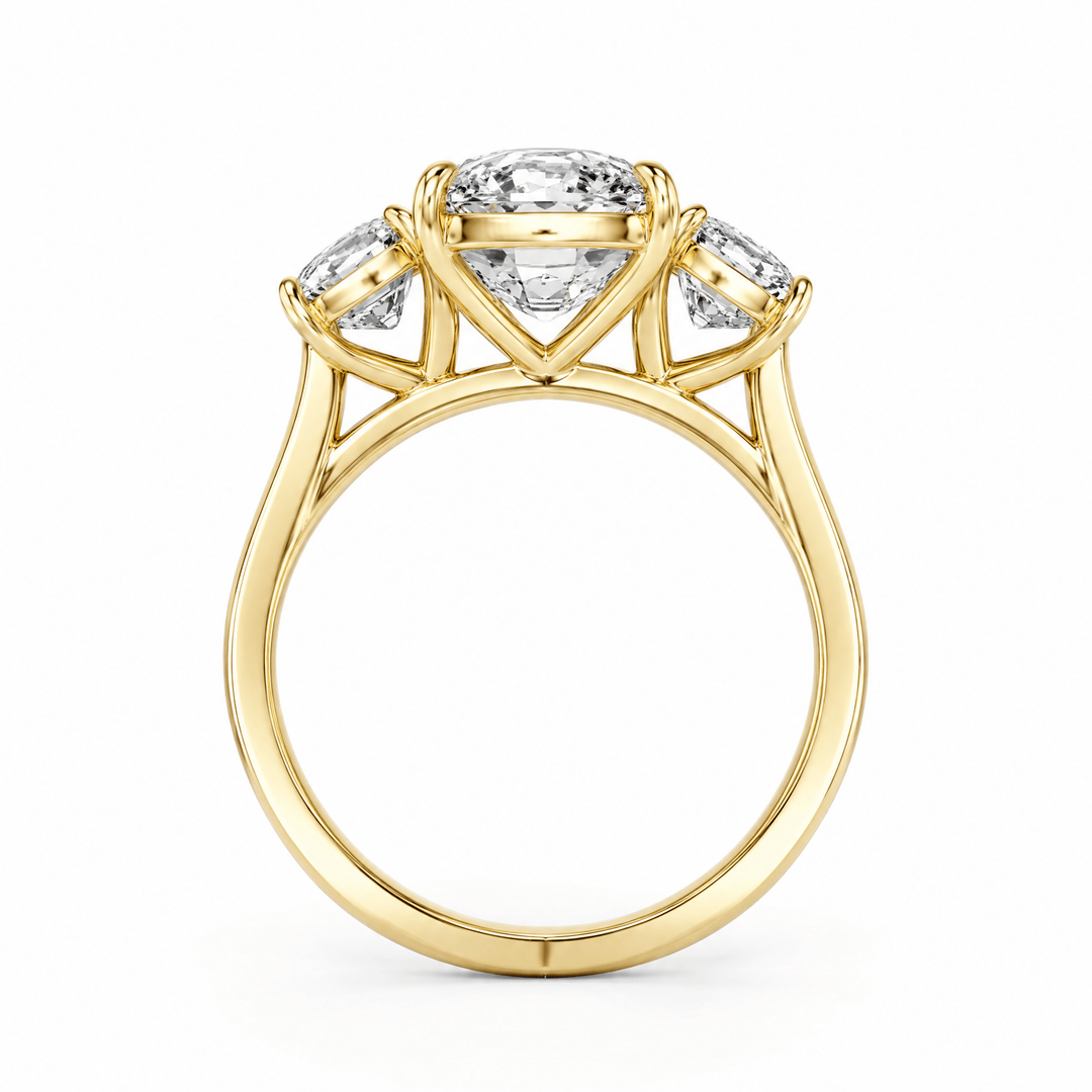 Cushion-Cut Diamond Three Stone Engagement Ring in Ring by 18 KARATS INC.