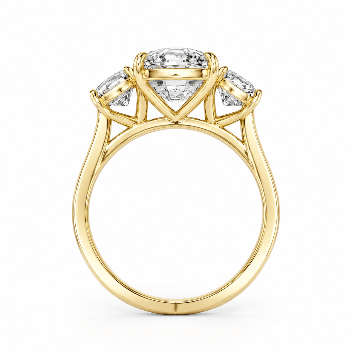 Cushion-Cut Diamond Three Stone Engagement Ring in Ring by 18 KARATS INC.