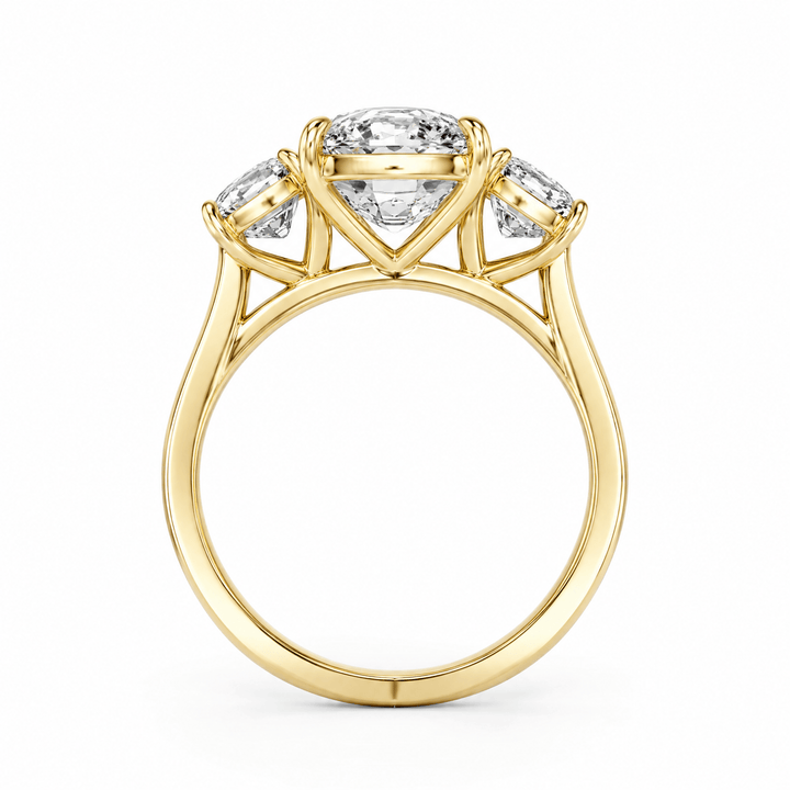 Cushion-Cut Diamond Three Stone Engagement Ring in Ring by 18 KARATS INC.