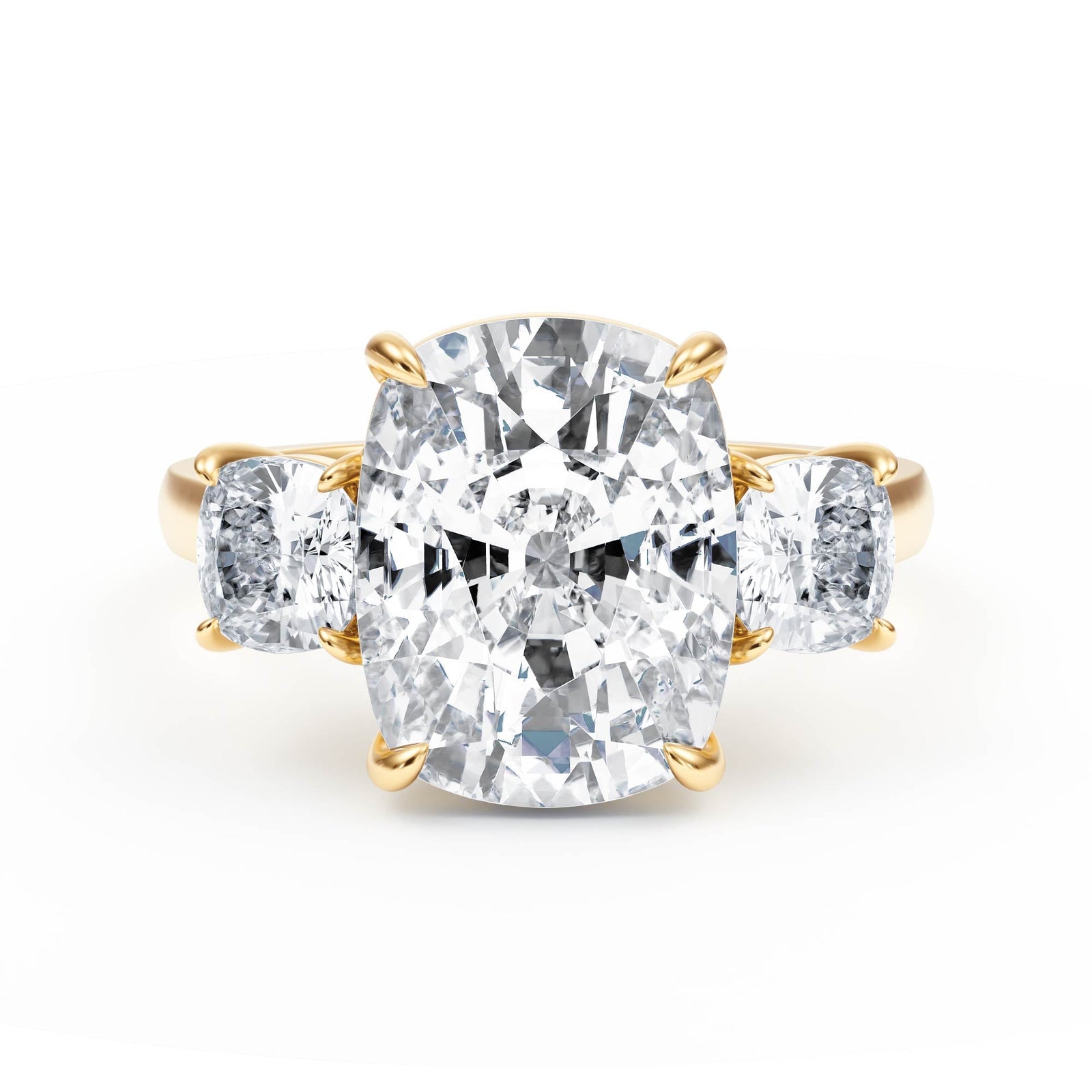 Cushion - Cut Diamond Three Stone Engagement Ring - R1090 in Ring by 18 KARATS INC.