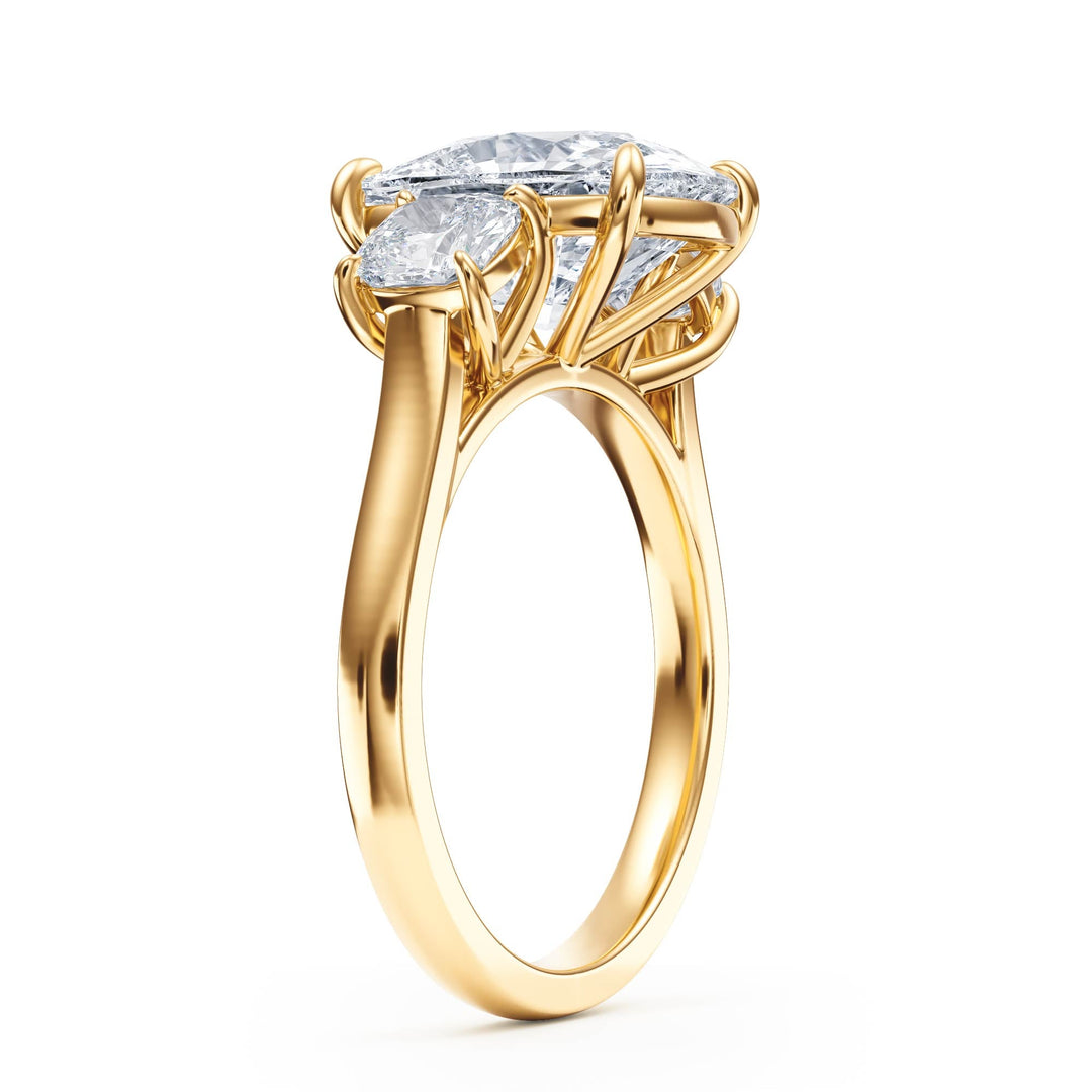 Cushion - Cut Diamond Three Stone Engagement Ring - R1090 in Ring by 18 KARATS INC.