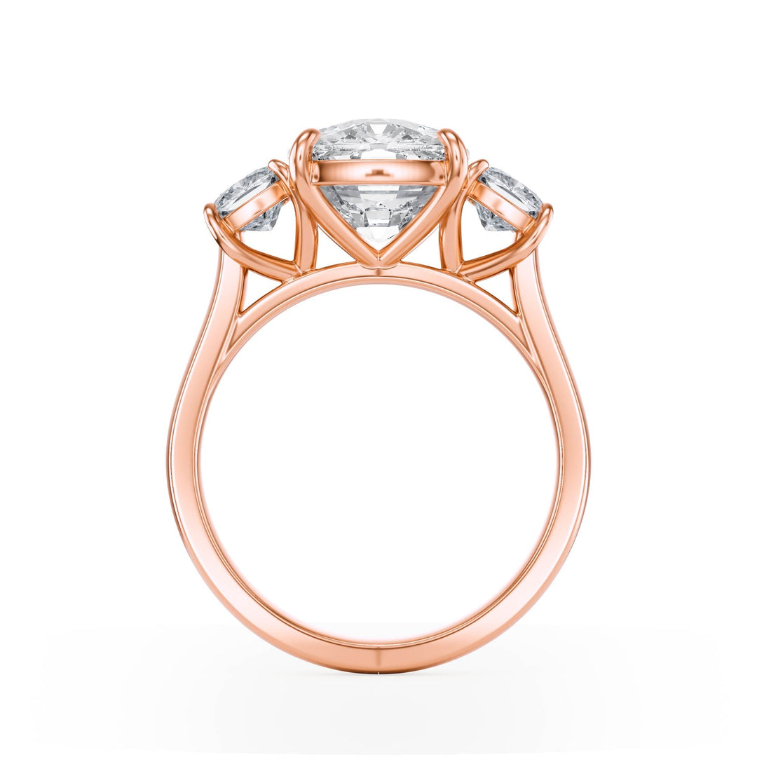 Cushion - Cut Diamond Three Stone Engagement Ring - R1090 in Ring by 18 KARATS INC.