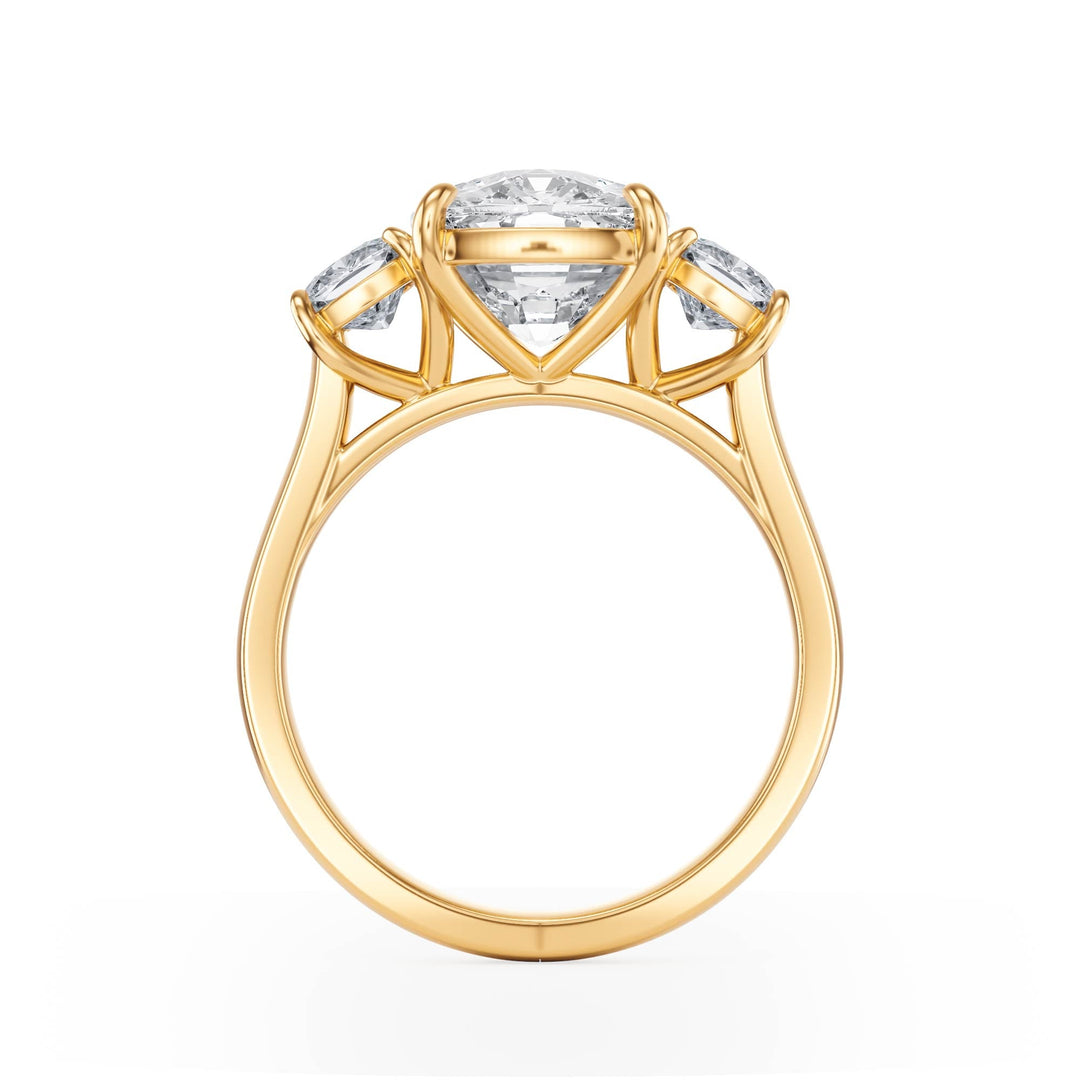 Cushion - Cut Diamond Three Stone Engagement Ring - R1090 in Ring by 18 KARATS INC.
