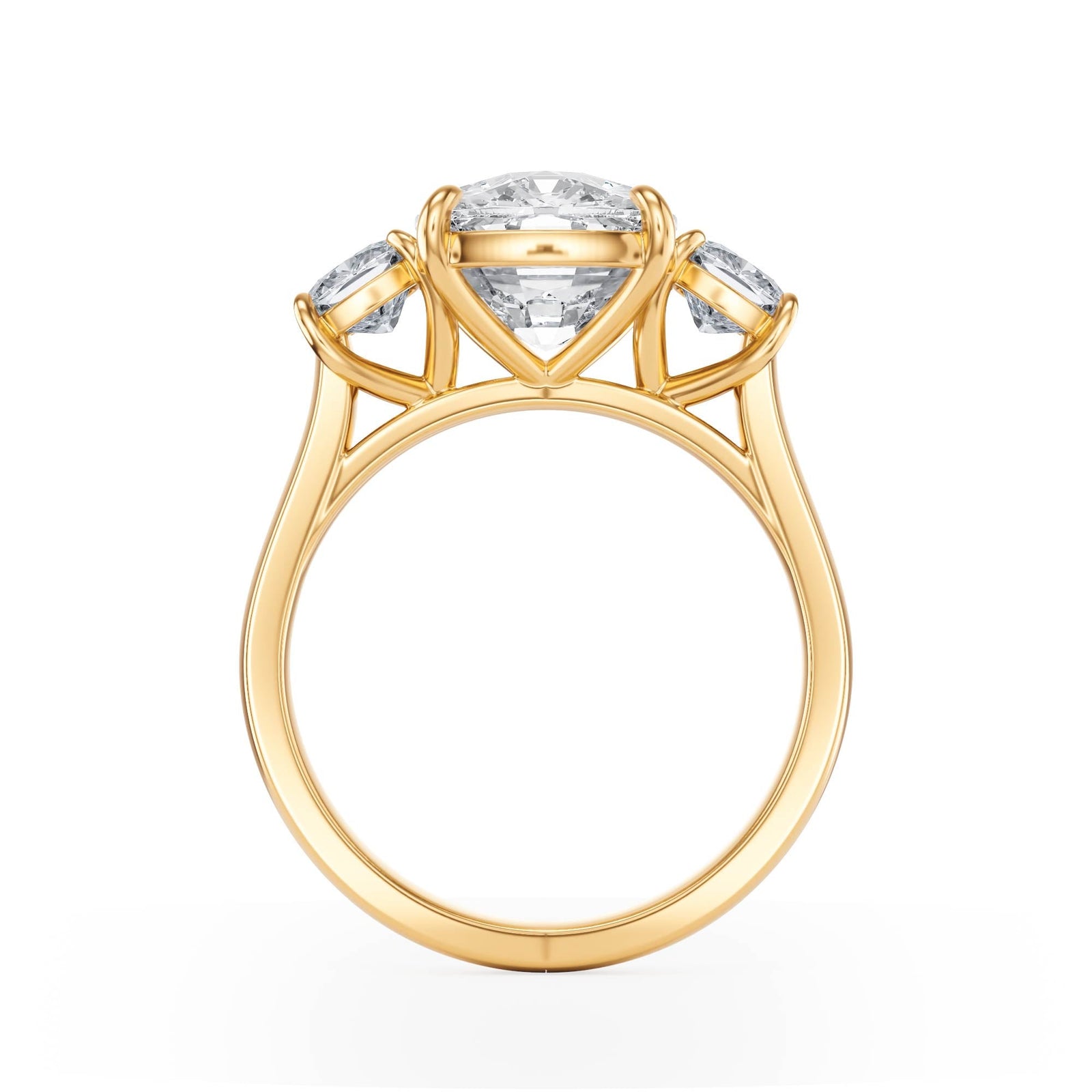 Cushion - Cut Diamond Three Stone Engagement Ring - R1090 in Ring by 18 KARATS INC.