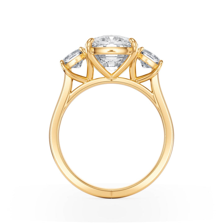 Cushion - Cut Diamond Three Stone Engagement Ring - R1090 in Ring by 18 KARATS INC.