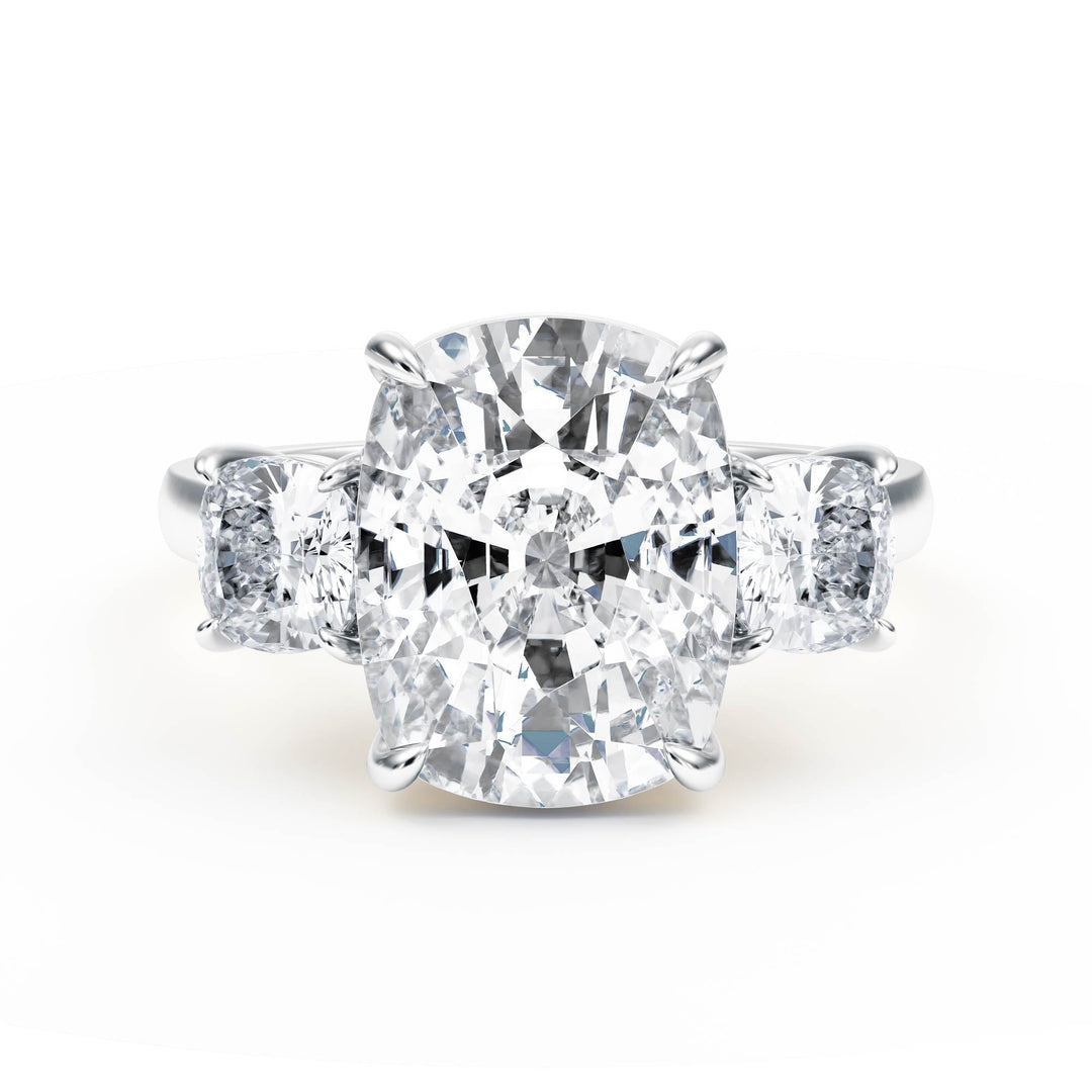 Cushion - Cut Diamond Three Stone Engagement Ring - R1090 in Ring by 18 KARATS INC.