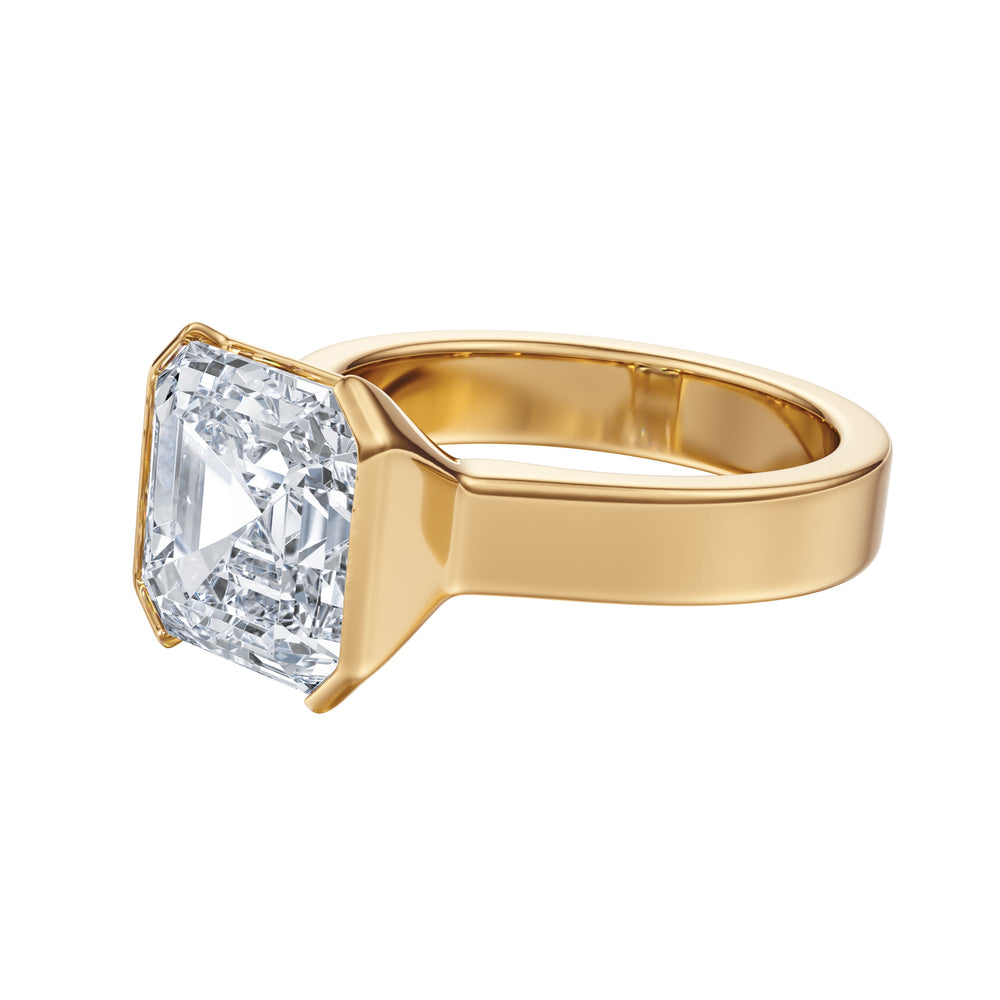 Cushion - Cut Gold Solitaire Ring - R1040 in Ring by 18 KARATS