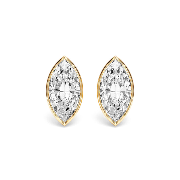 Deco Bezel Marquise Lab Diamond Studs -  E1112 in Earrings by 18 KARATS INC.