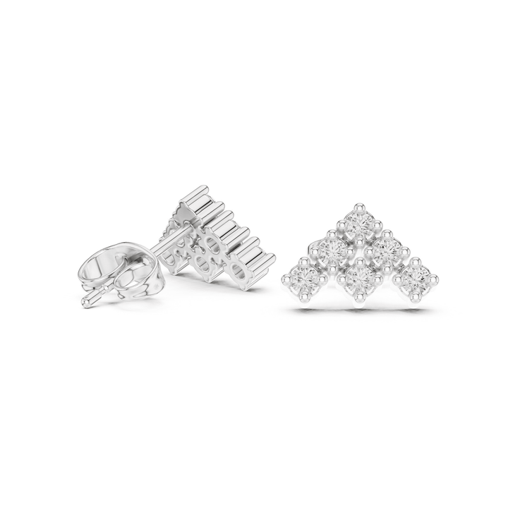 Diamond Cluster Stud Earrings - E1131 in Earrings by 18 KARATS INC.