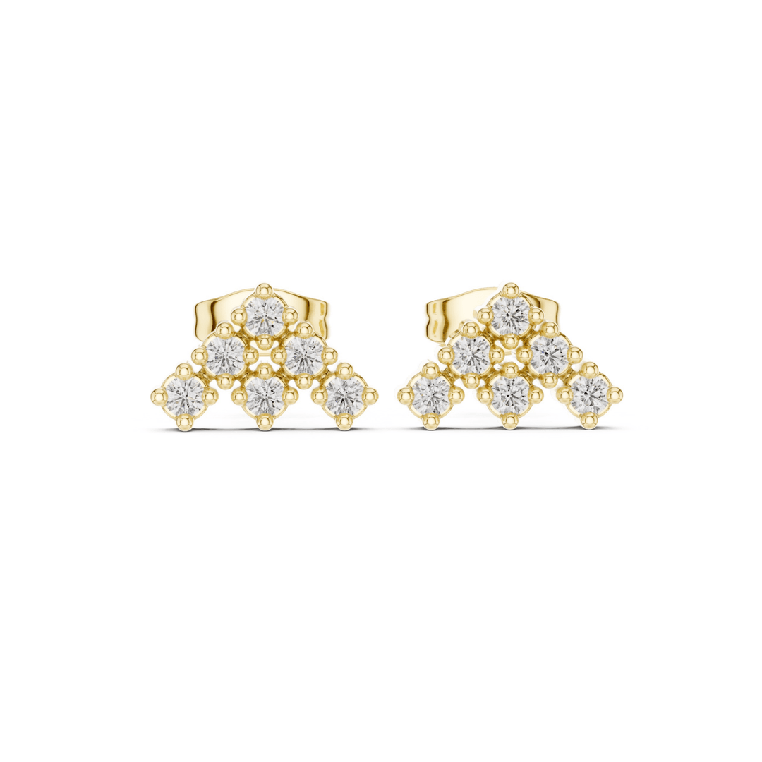 Diamond Cluster Stud Earrings - E1131 in Earrings by 18 KARATS INC.