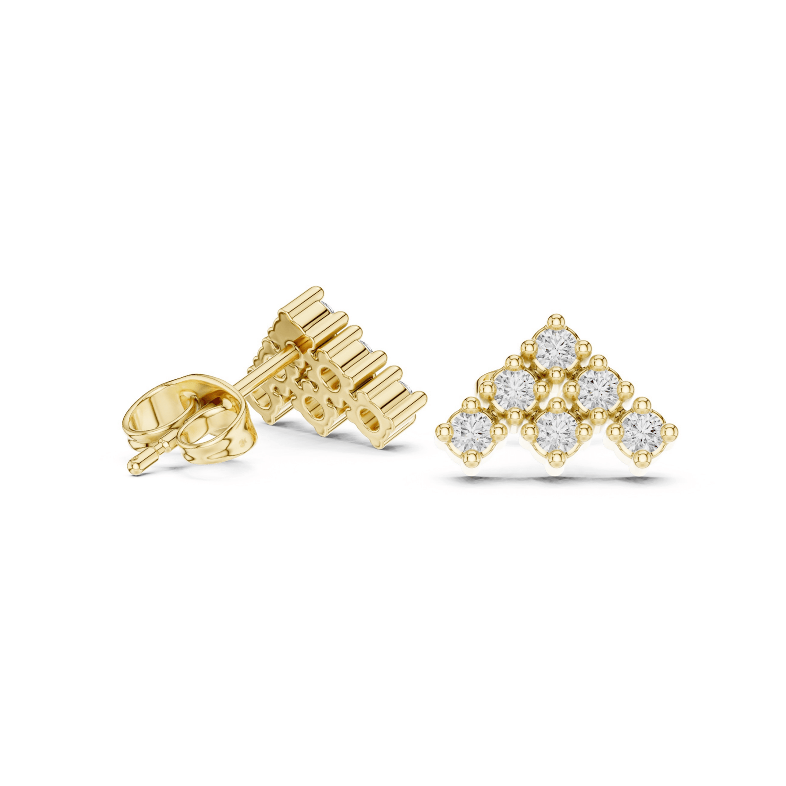 Diamond Cluster Stud Earrings - E1131 in Earrings by 18 KARATS INC.