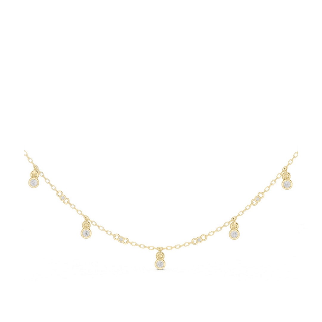Diamond Station Dangle Necklace - P1125 in Necklace by 18 KARATS INC.