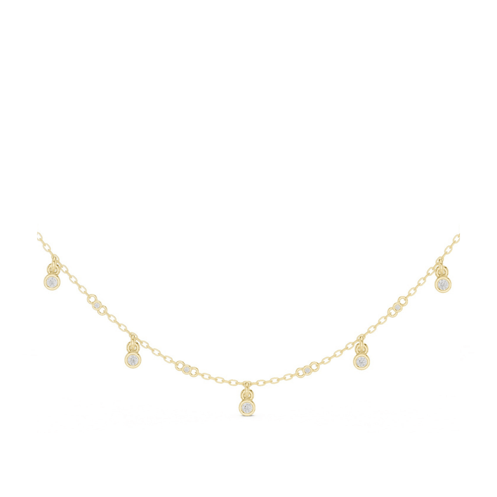 Diamond Station Dangle Necklace - P1125 in Necklace by 18 KARATS INC.