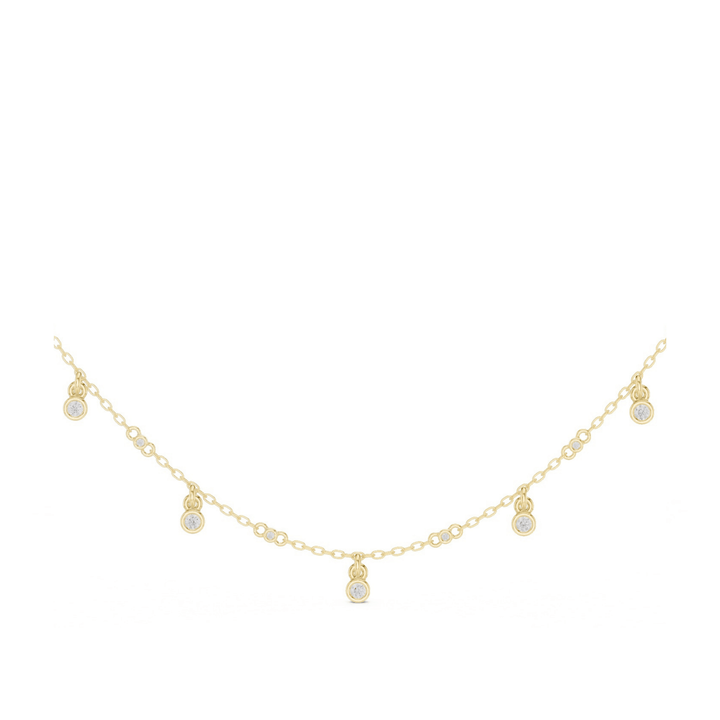 Diamond Station Dangle Necklace - P1125 in Necklace by 18 KARATS INC.