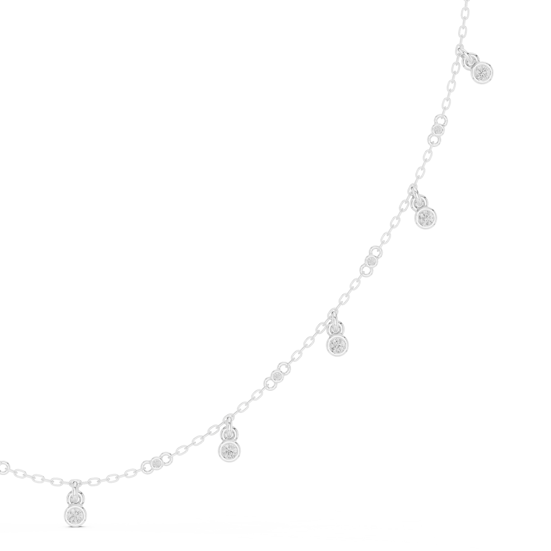 Diamond Station Dangle Necklace - P1125 in Necklace by 18 KARATS INC.