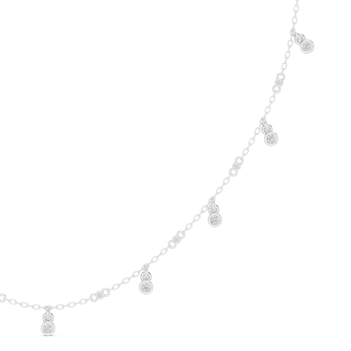 Diamond Station Dangle Necklace - P1125 in Necklace by 18 KARATS INC.