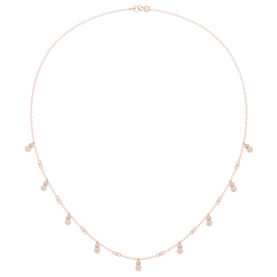 Diamond Station Dangle Necklace - P1125 in Necklace by 18 KARATS INC.