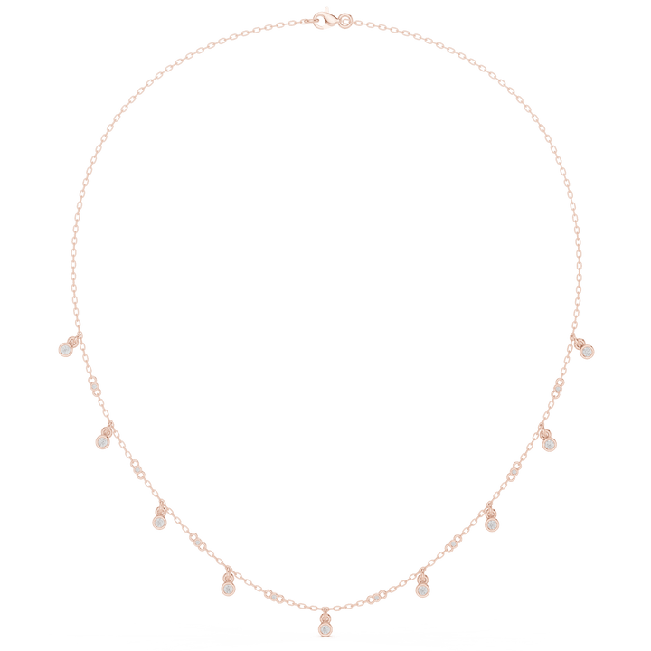 Diamond Station Dangle Necklace - P1125 in Necklace by 18 KARATS INC.