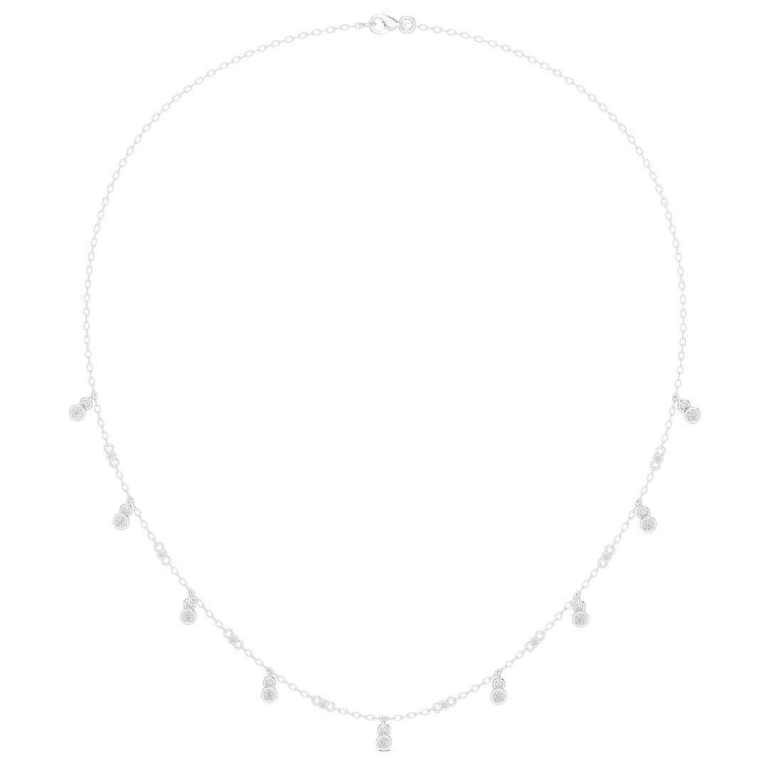 Diamond Station Dangle Necklace - P1125 in Necklace by 18 KARATS INC.