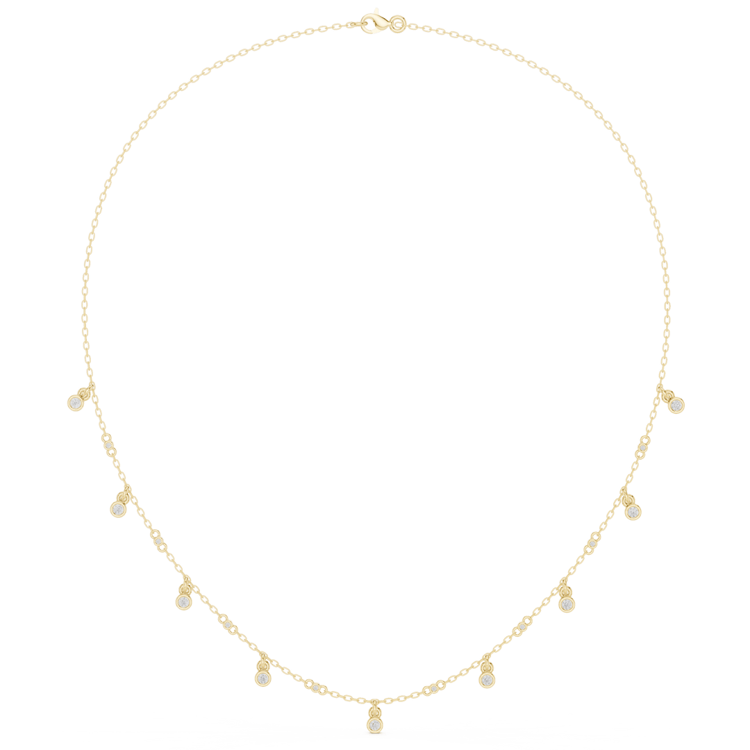 Diamond Station Dangle Necklace - P1125 in Necklace by 18 KARATS INC.