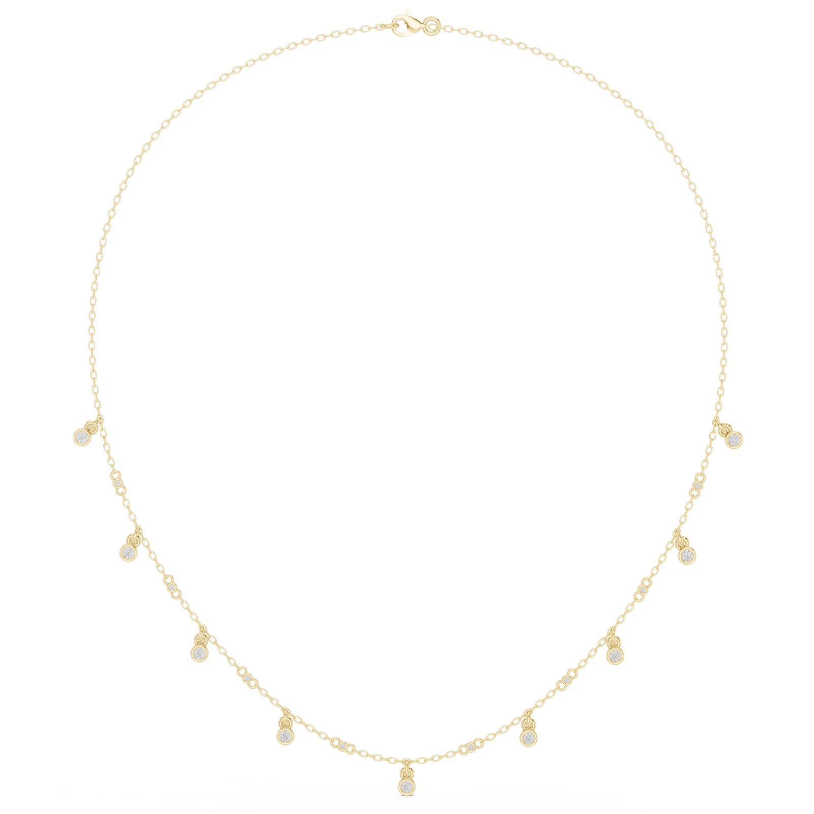 Diamond Station Dangle Necklace - P1125 in Necklace by 18 KARATS INC.