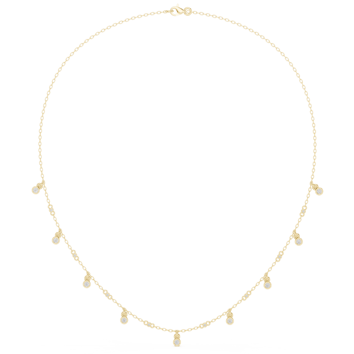 Diamond Station Dangle Necklace - P1125 in Necklace by 18 KARATS INC.