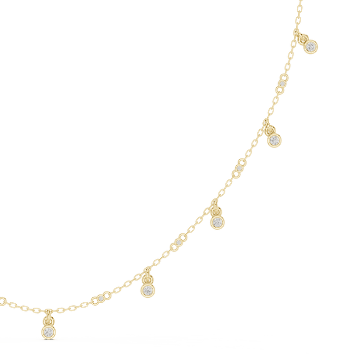 Diamond Station Dangle Necklace - P1125 in Necklace by 18 KARATS INC.