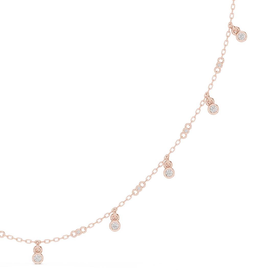 Diamond Station Dangle Necklace - P1125 in Necklace by 18 KARATS INC.