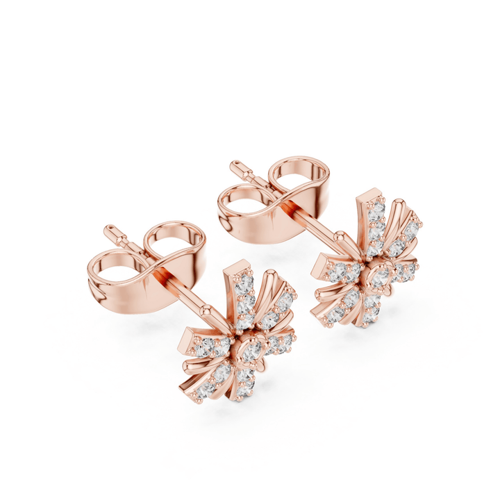 Diamond Sunburst Stud Earrings - E1132 in Earrings by 18 KARATS INC.