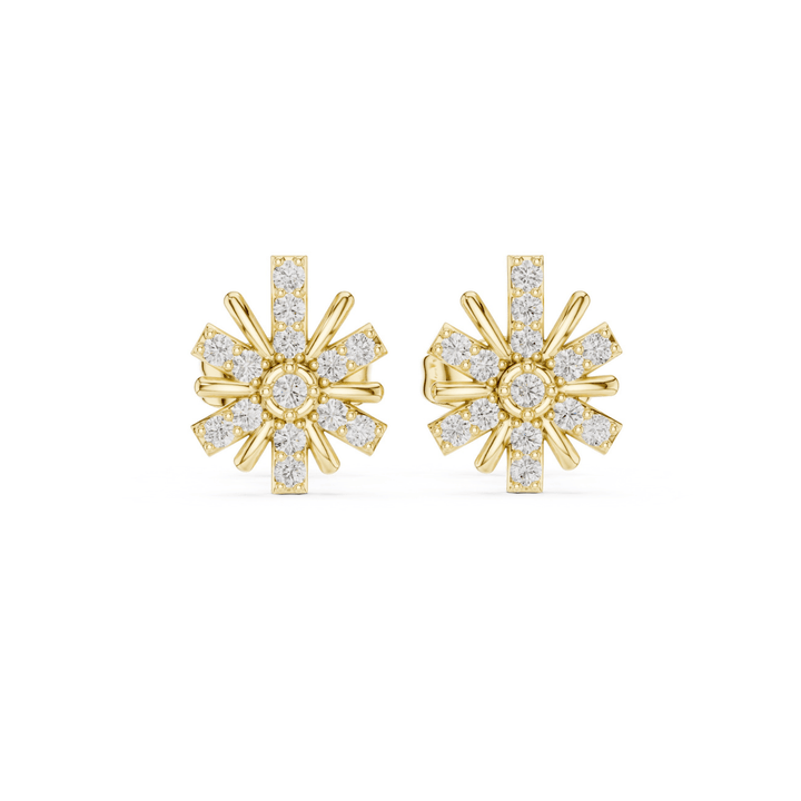Diamond Sunburst Stud Earrings - E1132 in Earrings by 18 KARATS INC.