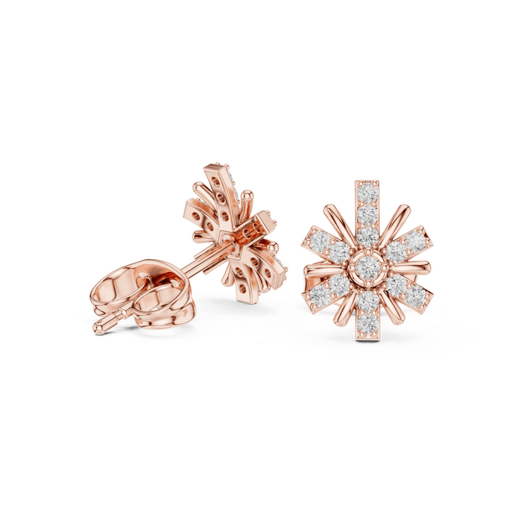 Diamond Sunburst Stud Earrings - E1132 in Earrings by 18 KARATS INC.