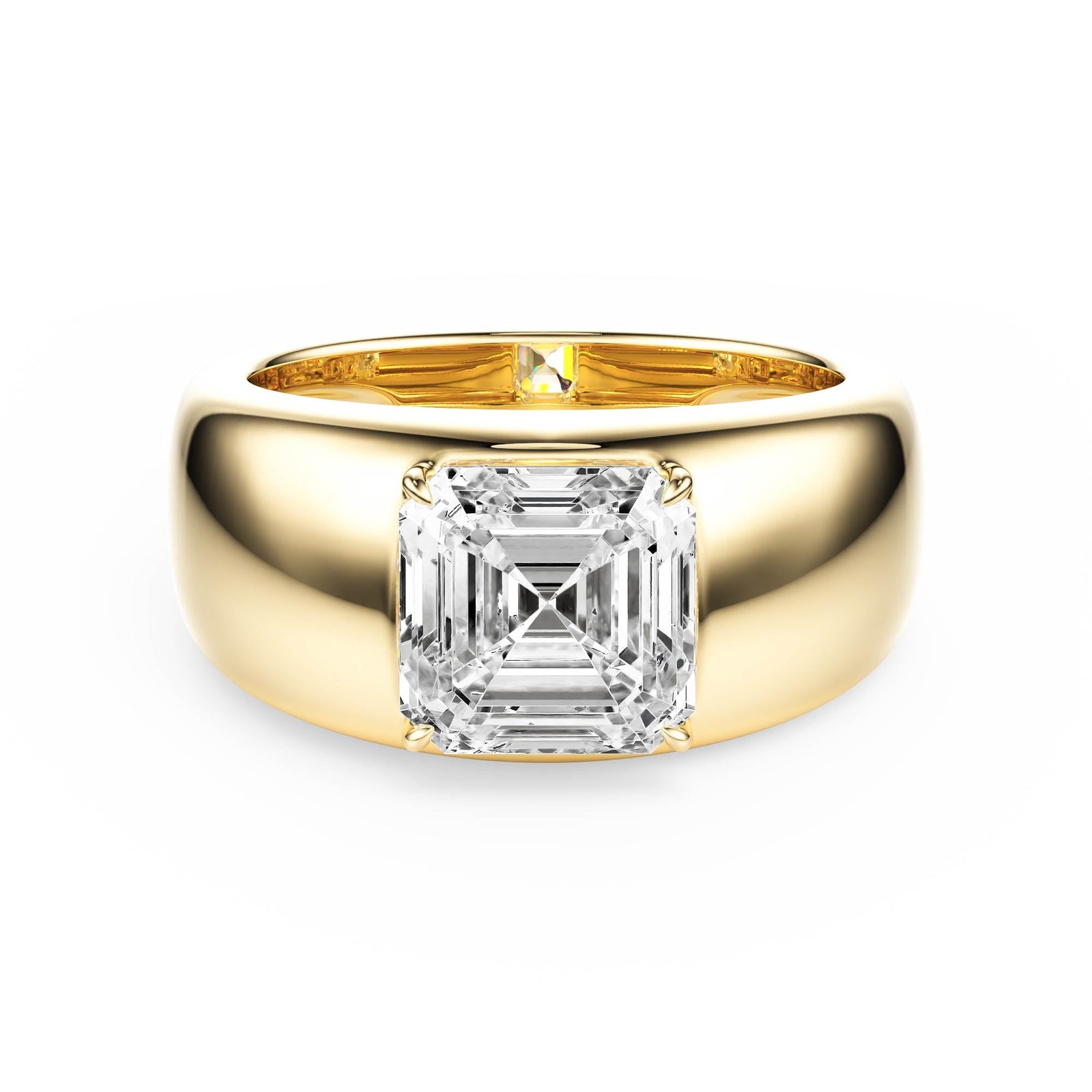 Dome Asscher Diamond Engagement Ring - R1267 in Ring by 18 KARATS INC.