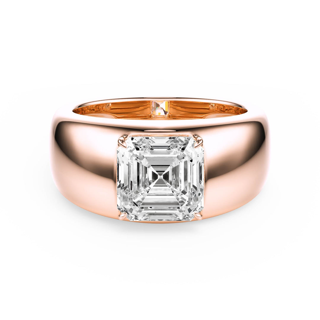 Dome Asscher Diamond Engagement Ring - R1267 in Ring by 18 KARATS INC.